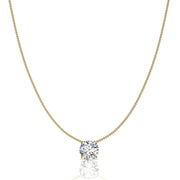 Pendentif diamant naturel rond 1.00 carat or jaune Ella